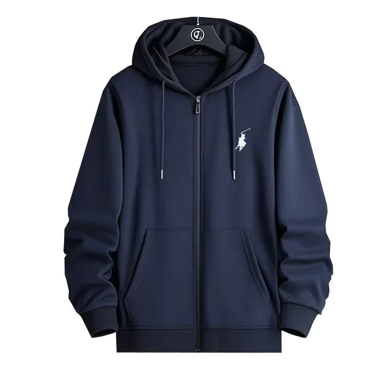 Zipper sportswear men's autumn and winter hoodie set long sleeved hoodie jacket