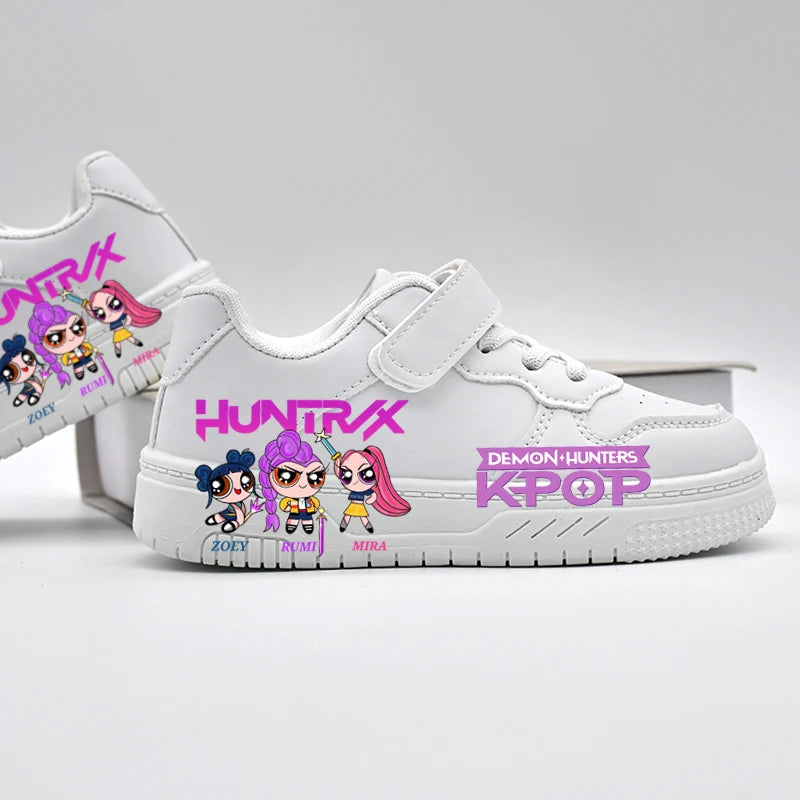 Kids KPOP Casual Shoes Children's New Fashion Valentine's Day Printed Sport Shoes Girls Anti-slip Outdoor Breathable Sneakers