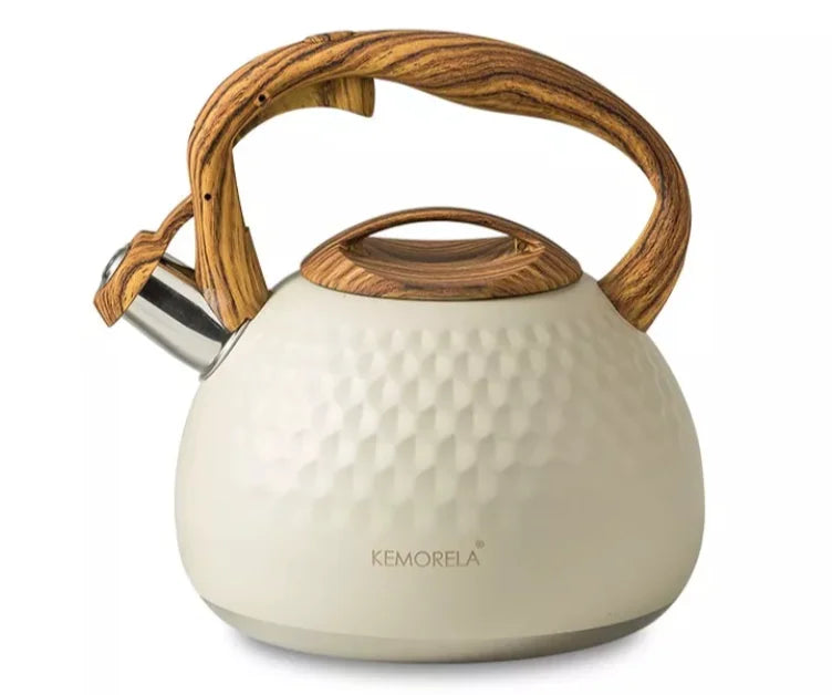 3L Stainless Steel Whistle Boiling Kettle Kitchenware Hammer Pattern Sound Kettle Heat-Resistant Handle Gas Induction Cookers