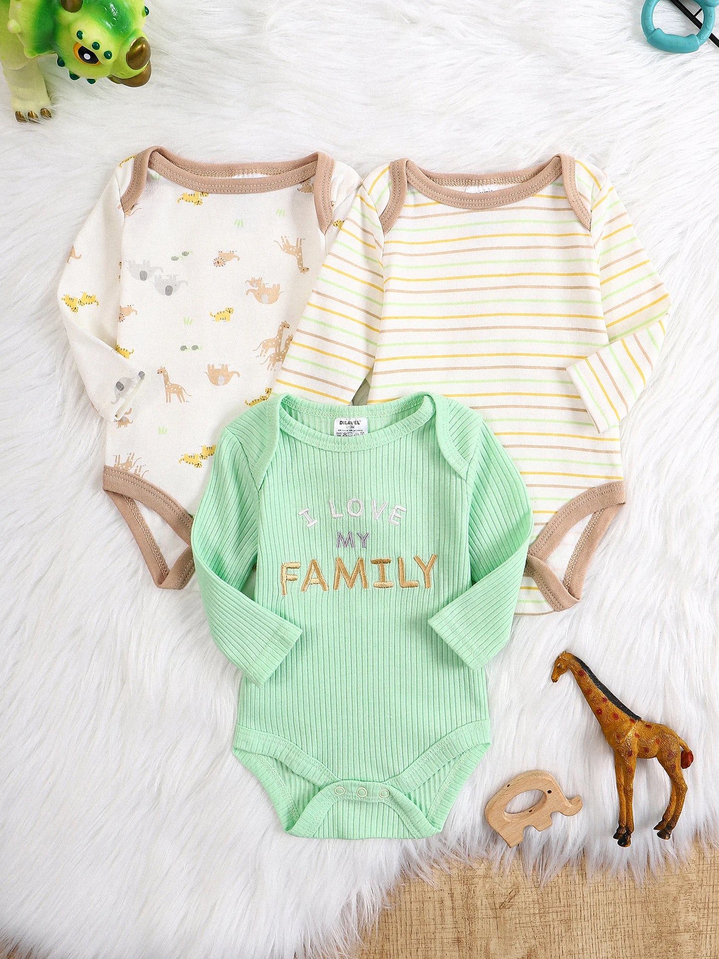 3PCS Baby girl onesie New style baby girl clothes Spring/Autumn long-sleeved onesie Cotton fabric Suitable for 0-9months