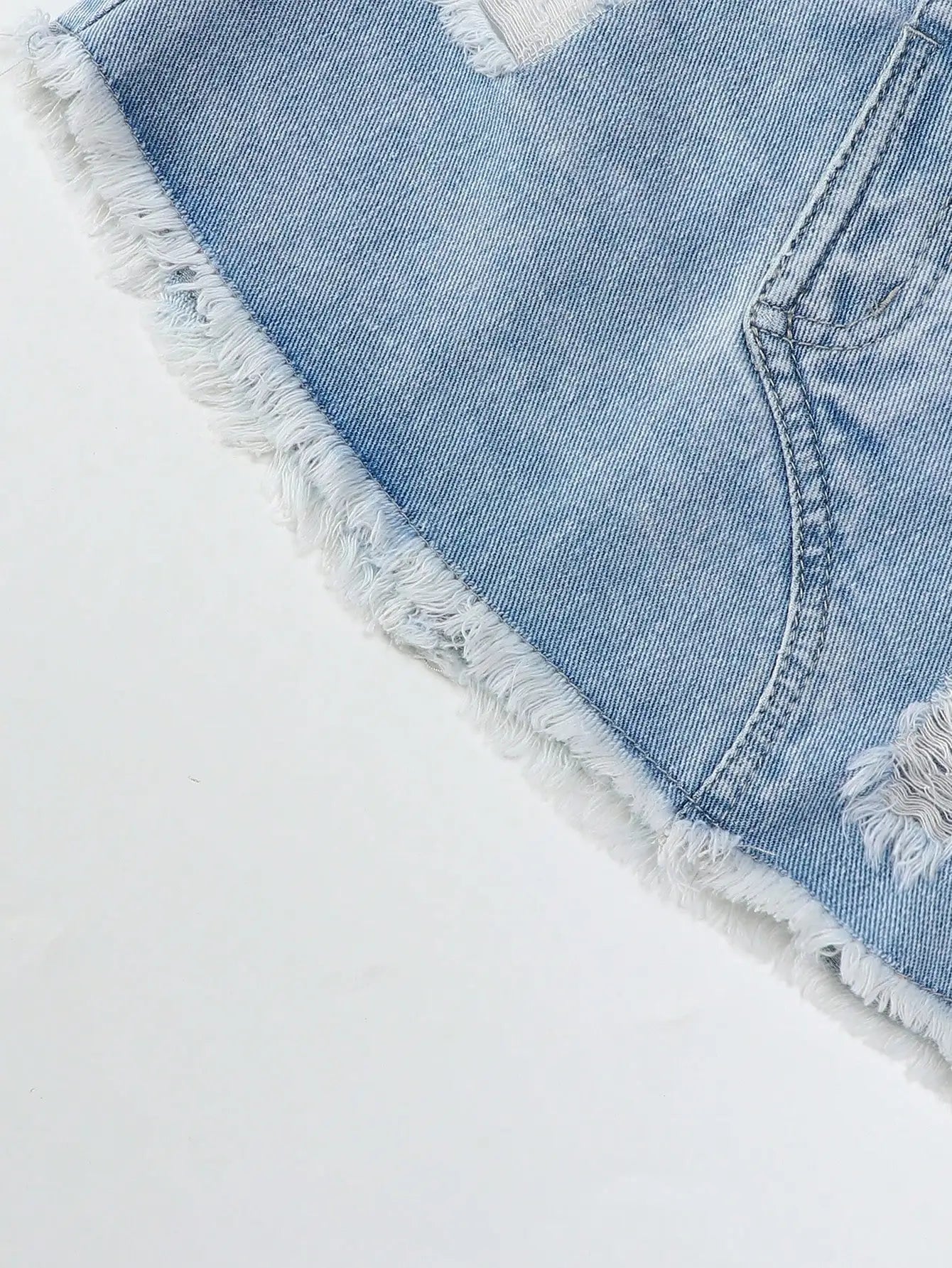 Girls Casual Style Sleeveless Top with Distressed Denim Skirt Set - Trendy Outfit for Kids