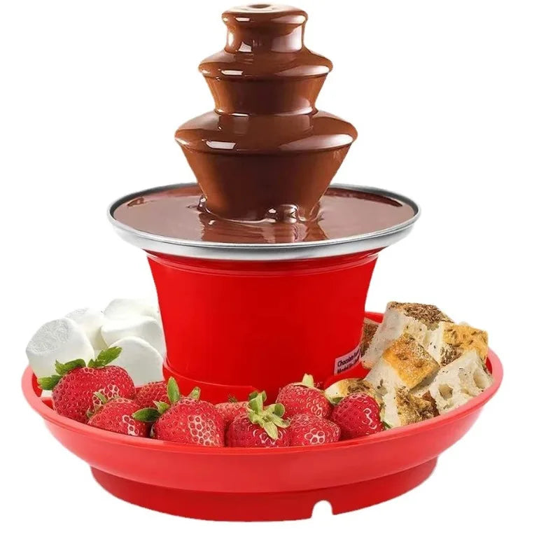 Chocolate fountain machine 1PC comes with fruit plate three-layer melting tower chocolate waterfall machine automatic hot