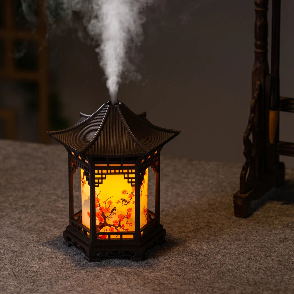 Pavilion humidifier Chinese style element unique creative decoration atmosphere night light delicate spray to improve the air