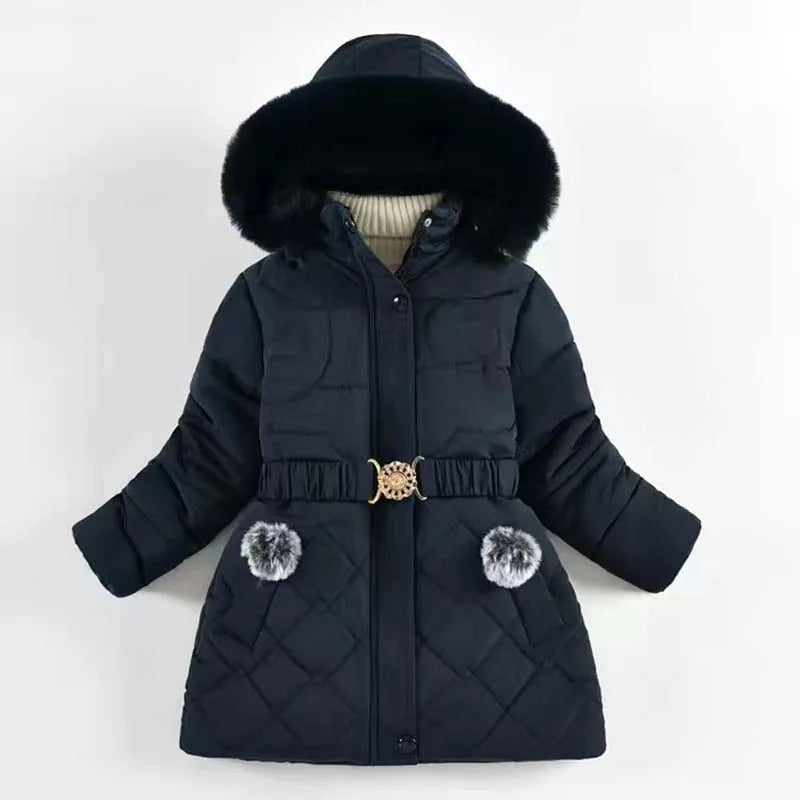 Autumn Winter Girls Jacket Keep Warm Hooded Windproof Outerwear Birthday Christmas Girls Coat 4 5 6 7 8 9 10 Years Kids Clothes