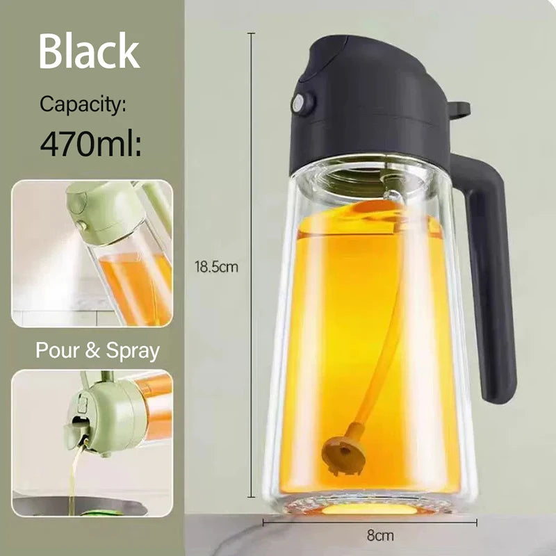 Press Type Glass Oil Spray Dispenser Oil Bottle Spray Kitchen Tool Barbecue Baking Air Frying Pan Camping BBQ YH002