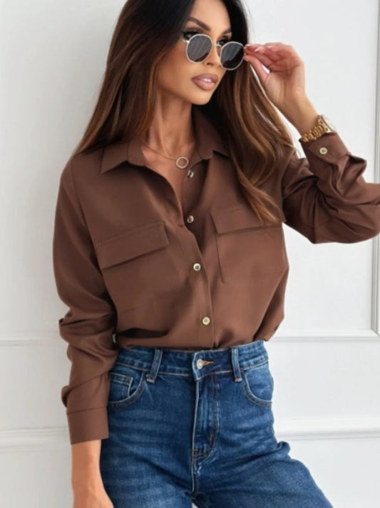Spring Autumn Fashion Street Style Women's Shirt Single Button White Sleeveless Base Layer Top Polyester Fiber Loose Fit
