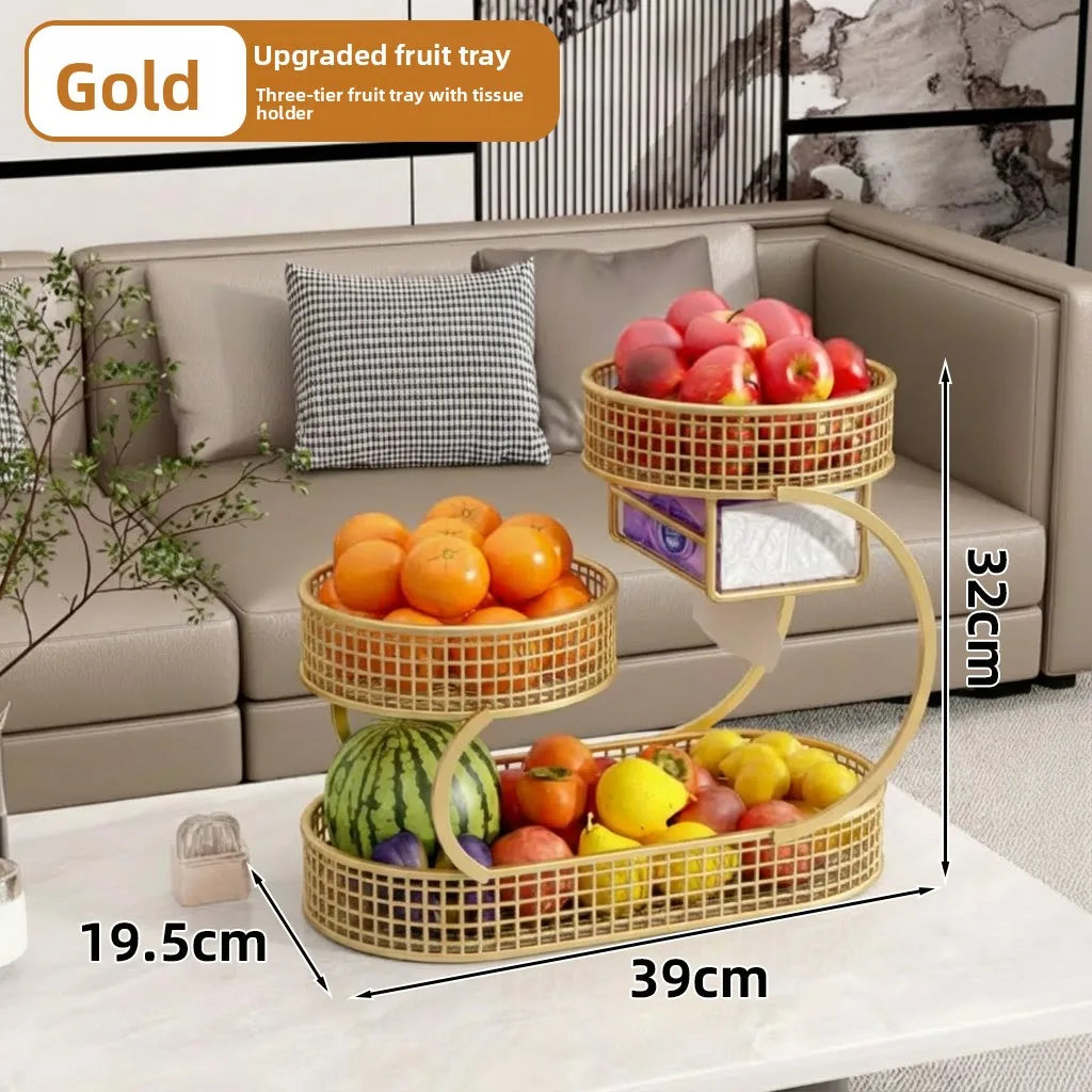 Luxury Fruit Tray Elegant Candy Display Plate Sofa Table Snack High Aesthetic Value Dry Fruit Tray Neifeng Storage Organizer