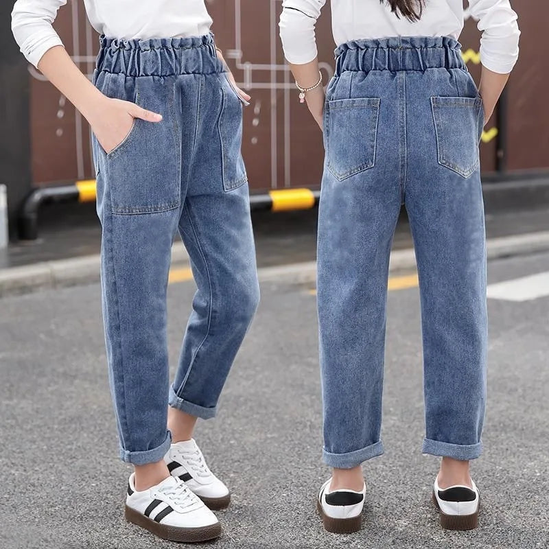 Kids Clothes Baby Girls Pants Sweatpants Children's Clothing Denim jeans Autumn Streetwear Spring Casual Kids Pants