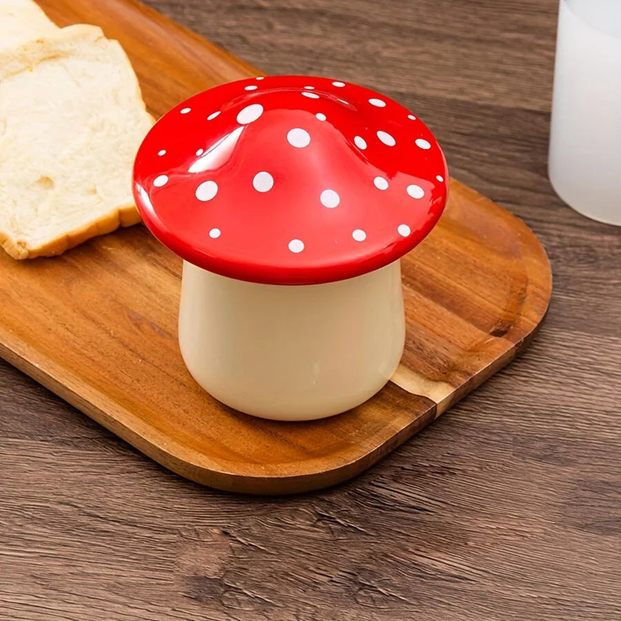 1pc Speckled White Butter Crock with Lid for Countertop - Ceramic French Butter Dish for Spreadable Soft Butter