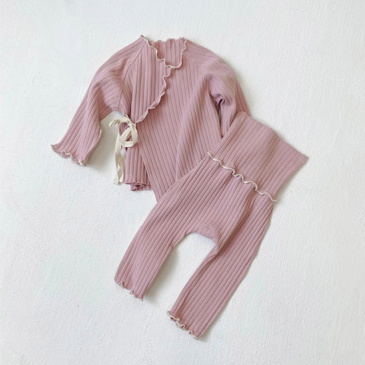 2PCS Set Toddler Clothing Long Sleeve Autumn Baby Newborn Romper Infant Kniting Bodysuit Set 0-2Y Top+Pants Clothes Set Cotton