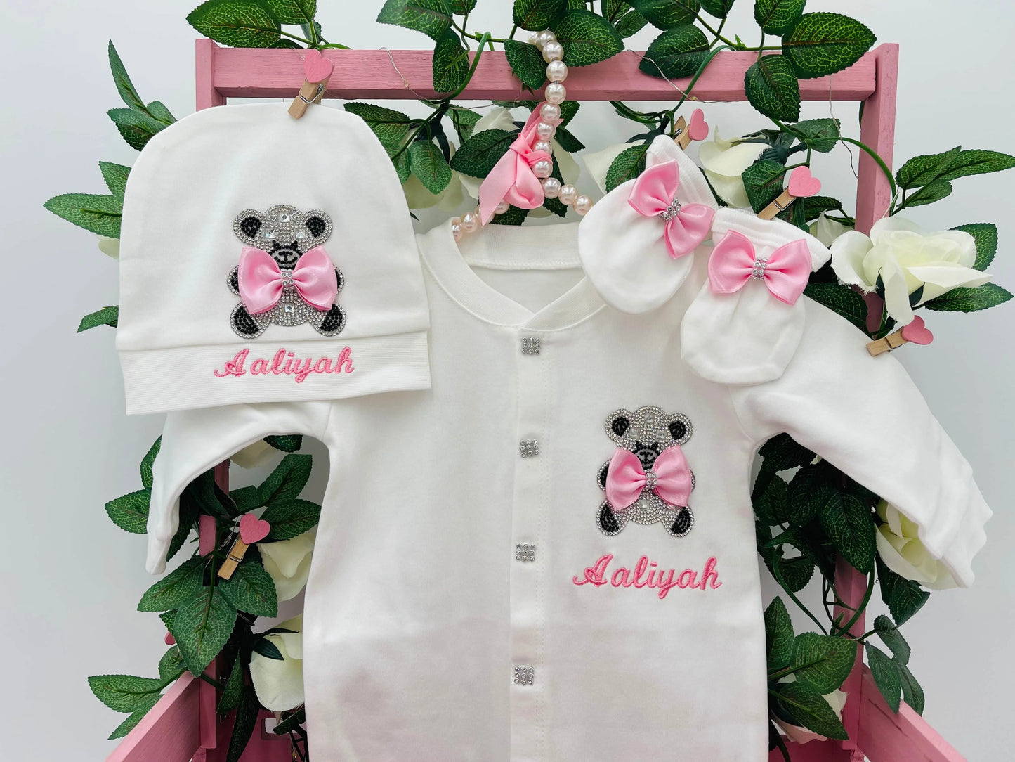 Dollbling Pearly Crown Onederful Boho Nursery Birthday Girl Mauve Dusty Pink Outfit French Lace Bodysuit Cake Smash Shirt Set
