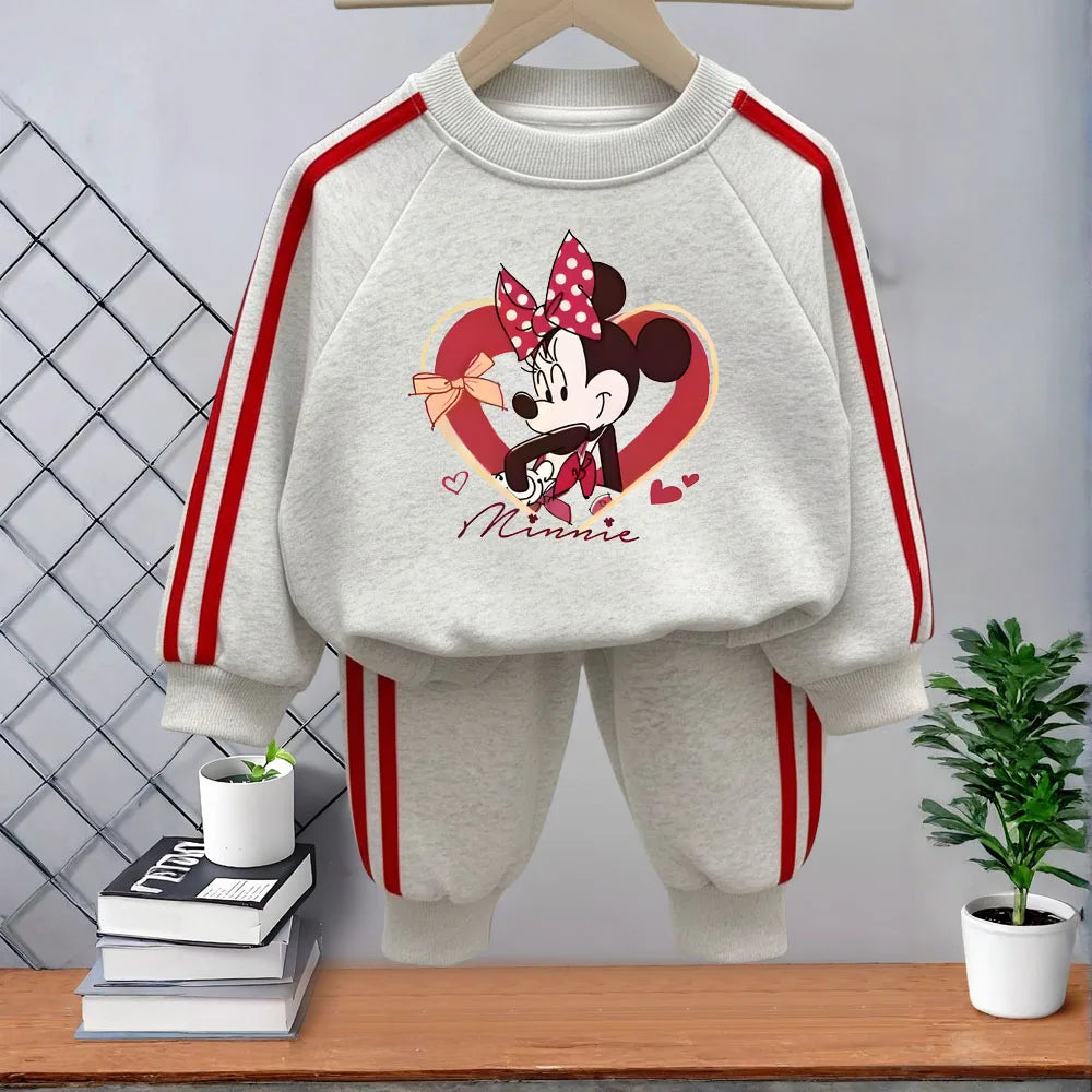 2026 Spring New Style Girls Casual Tracksuits Children's O Neck Hoodies and Long Pant Two Piece Kids Side Stripe Trousers Sets