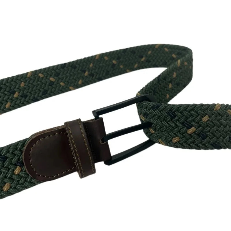 Stretch Belts for Men Casual Woven Tactical Strap Elastic Belt for Pants Jeans 3.5cm