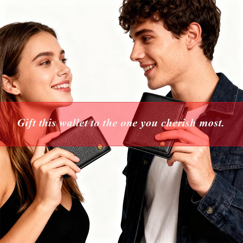 LAORENTOU Men Genuine Leather Wallet Small Card Holder Wallet Gift for Husband,  Boyfriend