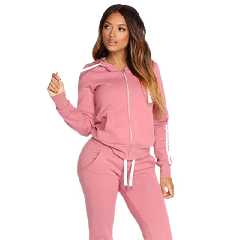 Women’s fashion 2-Piece Zipper Hoodie & Jogger Set