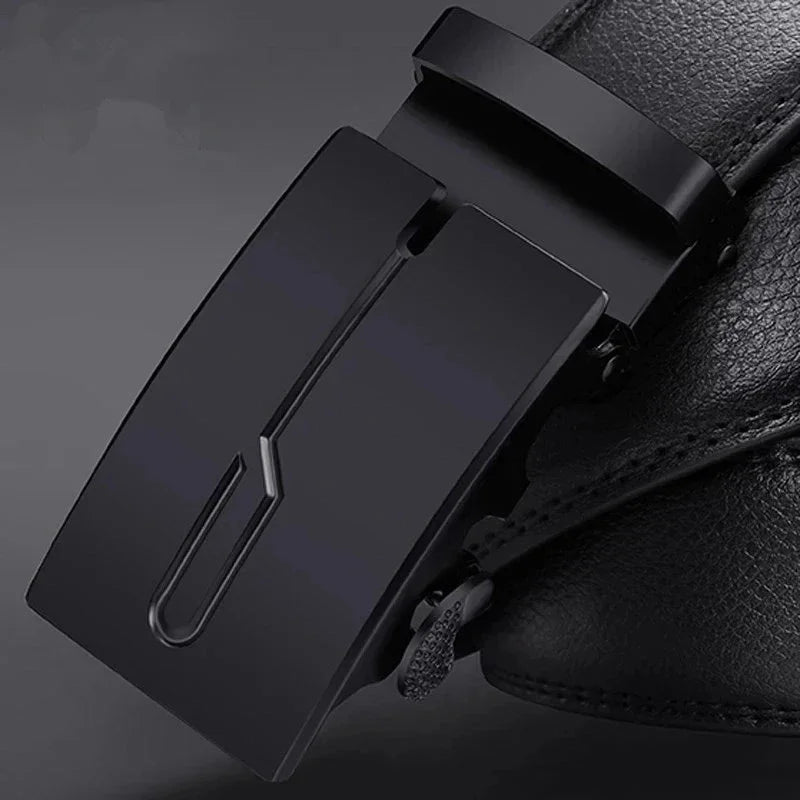Famous Style Male Metal Automatic Buckle Brand Belt Men Genuine Luxury Leather Men's business Belts for Men Strap dropshipping