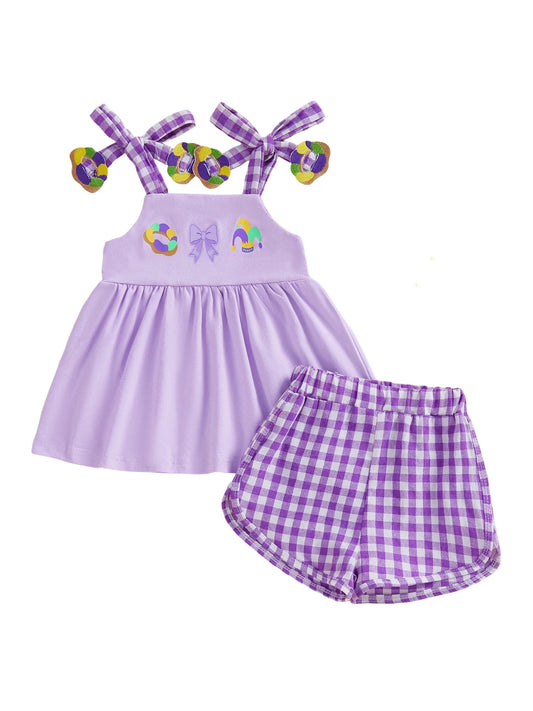 Girls Summer Floral Print Ruffle Sleeveless Top and Denim Shorts Set for Toddler Kids Beach Outfit 2 Piece Suit
