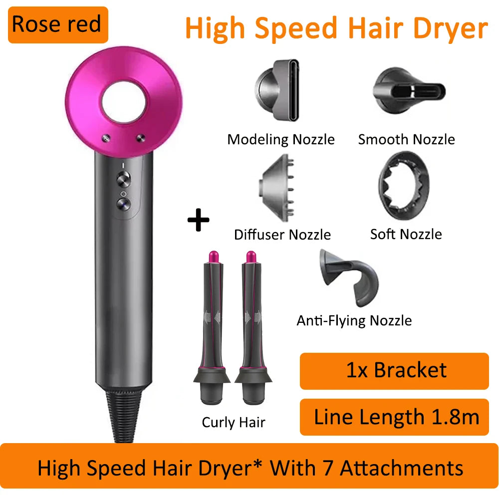 Super Leafless Hair Dryer 5 in 1 Hair Dryer 220V Professional Haircare 1600W Powerful Air Blower Negative Ionic Salon Style Tool