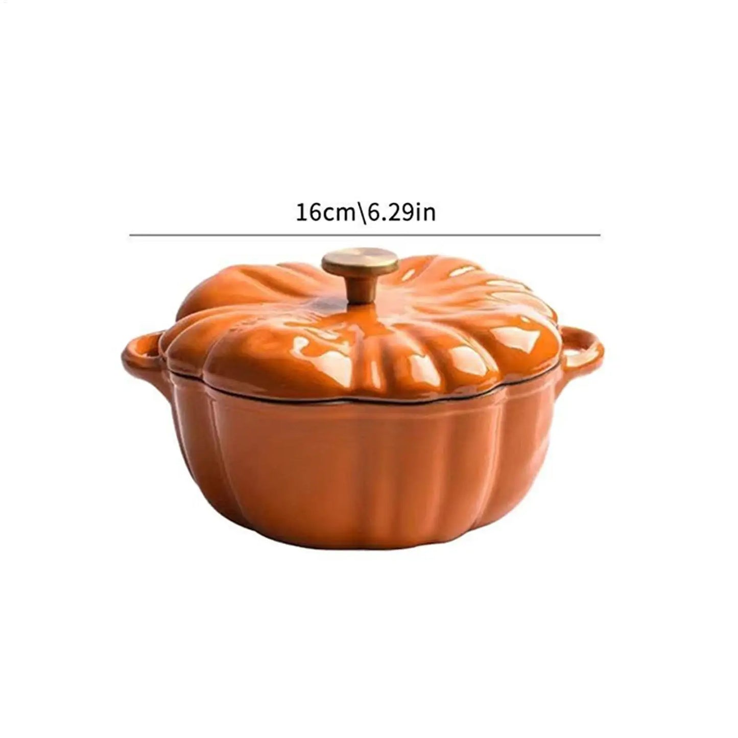 Pumpkin Dutch Oven Enamel Cast Iron Pot with Lid for Bread Baking Soup Stew Oven Safe Thanksgiving Halloween Decor Holiday Gift