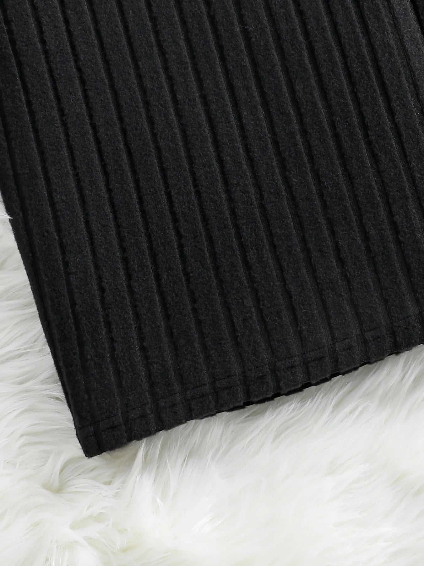 Four seasons light casual fashion girls formal dress solid color pit striped round neck long sleeve plush girl shoulder bag dres
