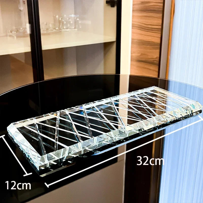 Advanced Crystal Bathroom Accessories Light Luxury Hotel Cutting Glass Toothbrush Holder Bathroom Storage Tray Cotton Swab Box
