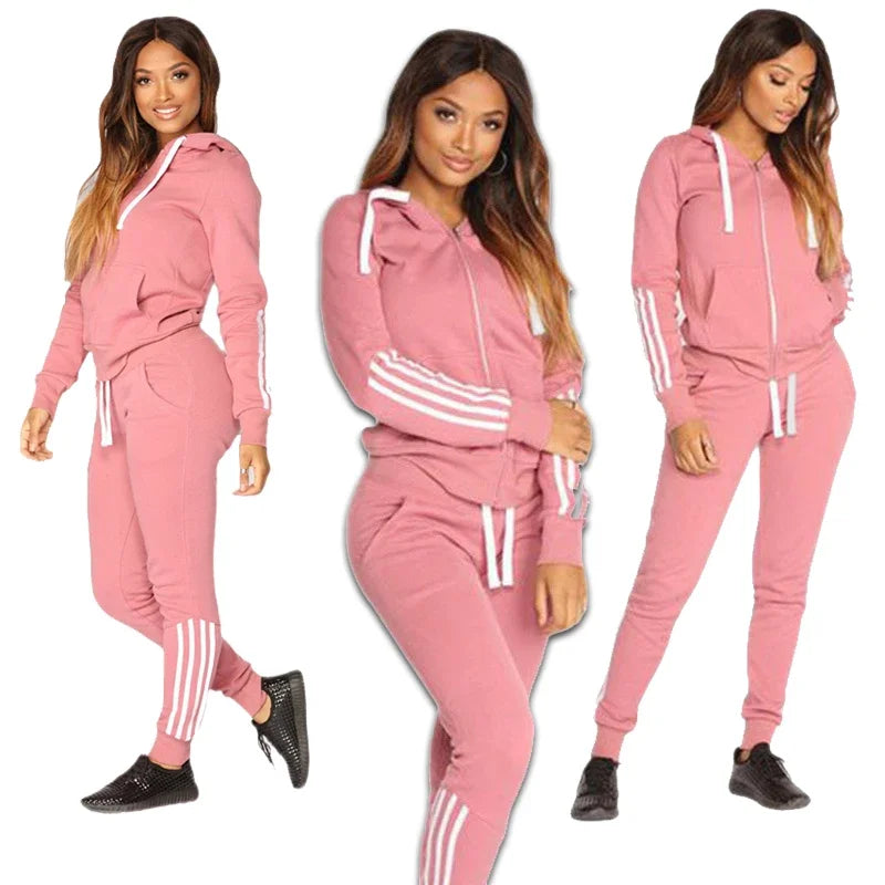 Women’s fashion 2-Piece Zipper Hoodie & Jogger Set
