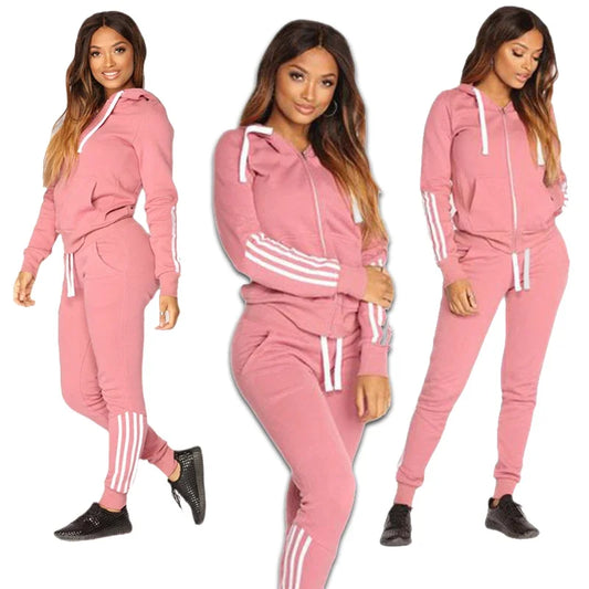 Women’s fashion 2-Piece Zipper Hoodie & Jogger Set