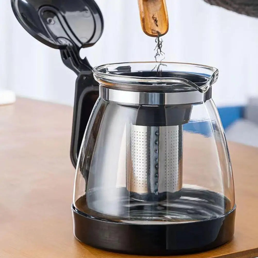 1/2L Glass Teapot Heat Resistant Glass Teapot Puer Kettle Chinese Kung Fu Teawear Clear Large Capacity Kettle with Filter Basket