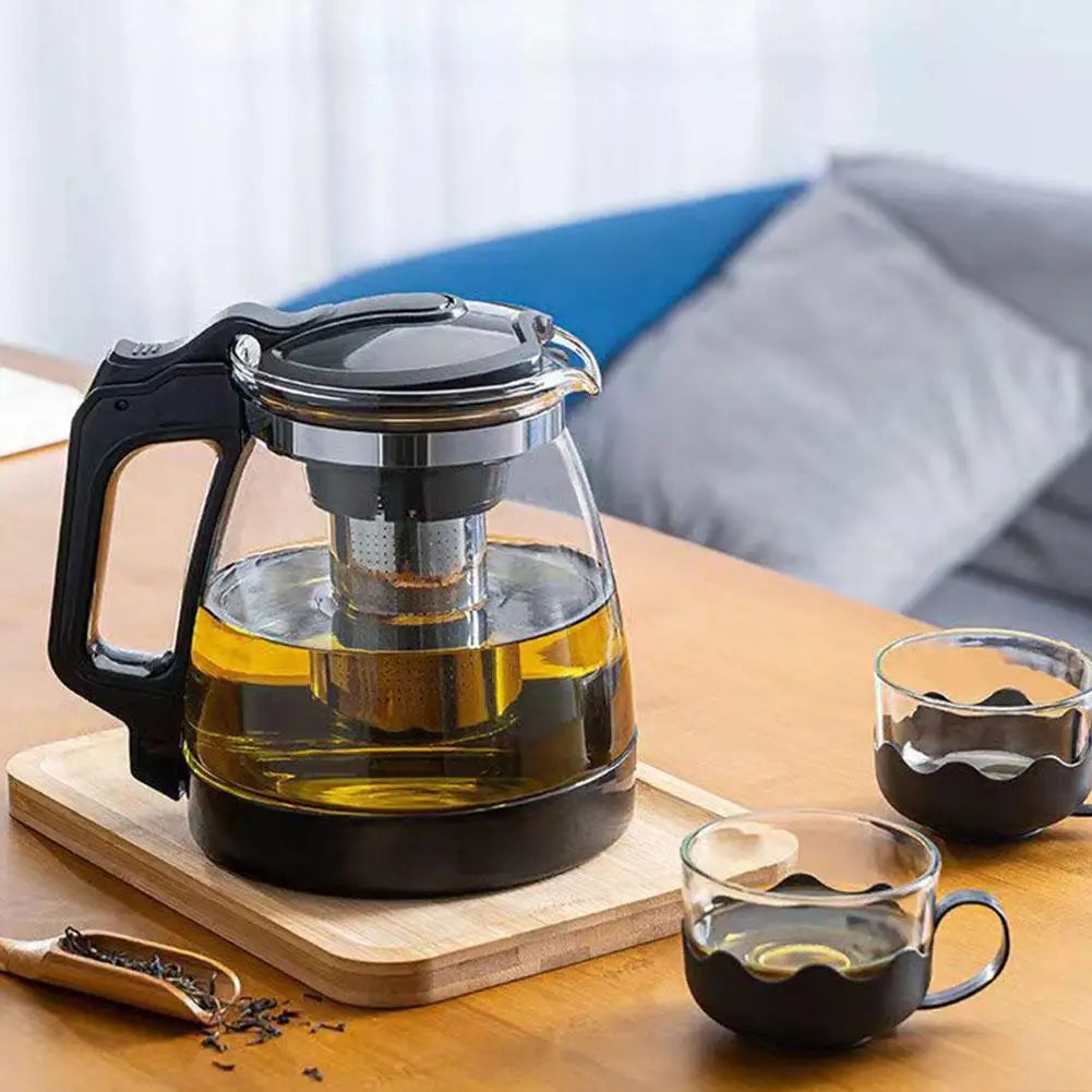 1/2L Glass Teapot Heat Resistant Glass Teapot Puer Kettle Chinese Kung Fu Teawear Clear Large Capacity Kettle with Filter Basket