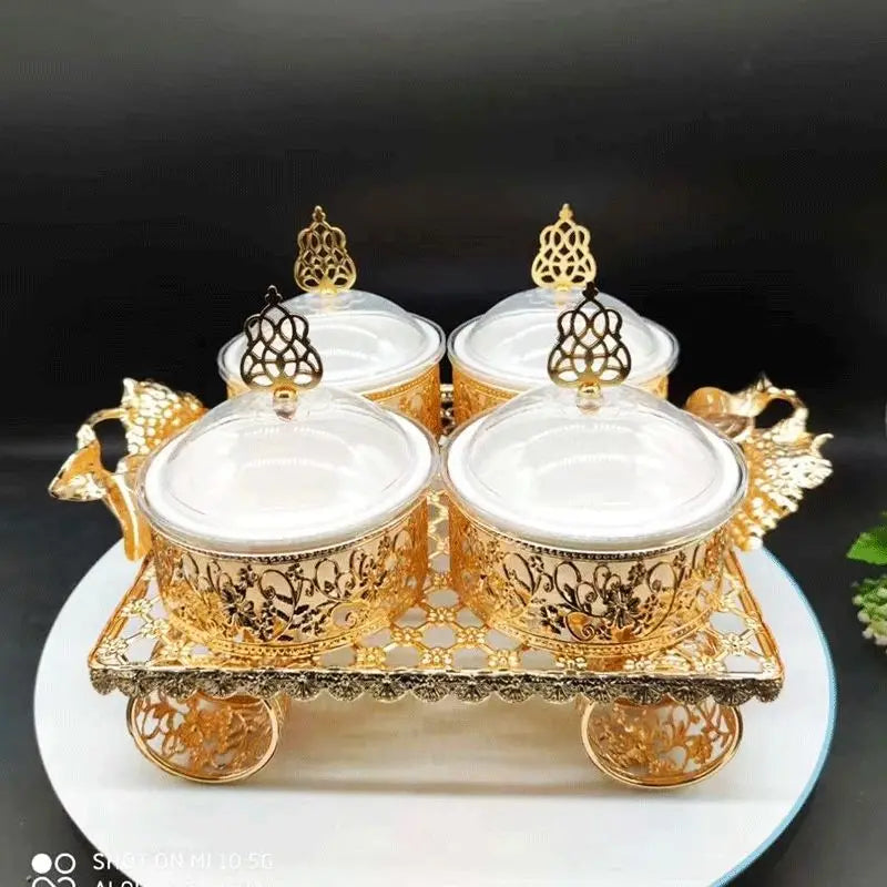 GP18 King car fruit metal plate, 6 in 1, portable, stylish, iron, dried fruit, aperitif, fruit, aperitif plate and tray
