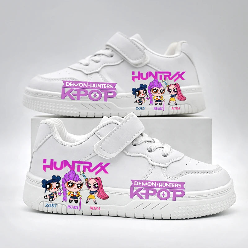 Kids KPOP Casual Shoes Children's New Fashion Valentine's Day Printed Sport Shoes Girls Anti-slip Outdoor Breathable Sneakers