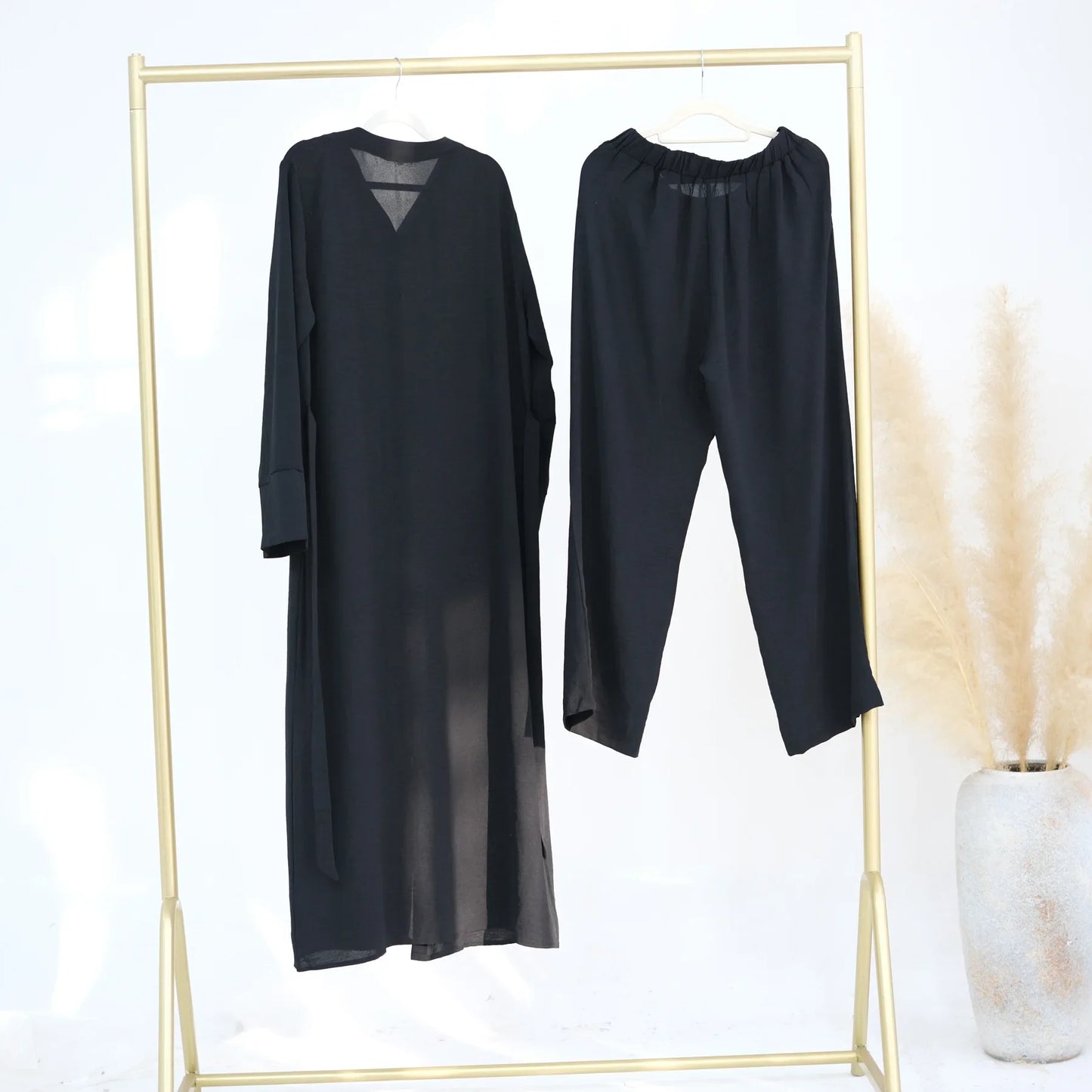 Two Piece Muslim Sets for Woman Ramadan Dubai Modest Abaya Dress Islamic Femme Vacation Travel Outfit Fashion Turkey Robe 2025