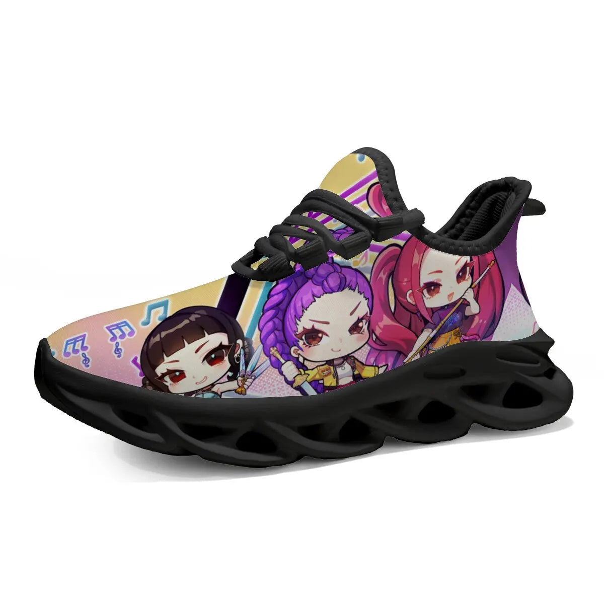 Children's Casual Shoes Cartoon Girls Music Notes Print Casual Sports Sneakers Casual Running Shoes for Men Women Large-sized