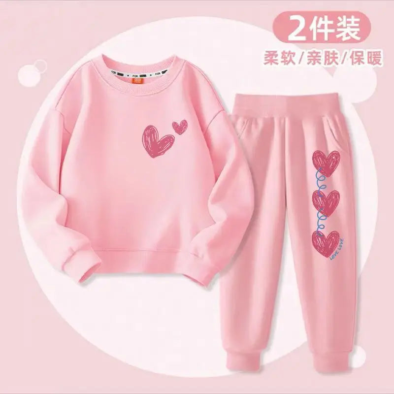 Autumn Kid Girls Clothes Set Children Boy Printed Sweatshirts Top And Pants Bottom 2 Pieces Suit Baby Long Sleeve Tracksuits