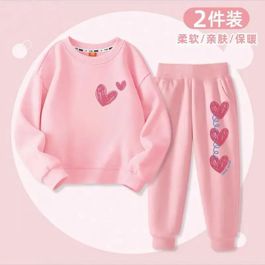 Autumn Kid Girls Clothes Set Children Boy Printed Sweatshirts Top And Pants Bottom 2 Pieces Suit Baby Long Sleeve Tracksuits