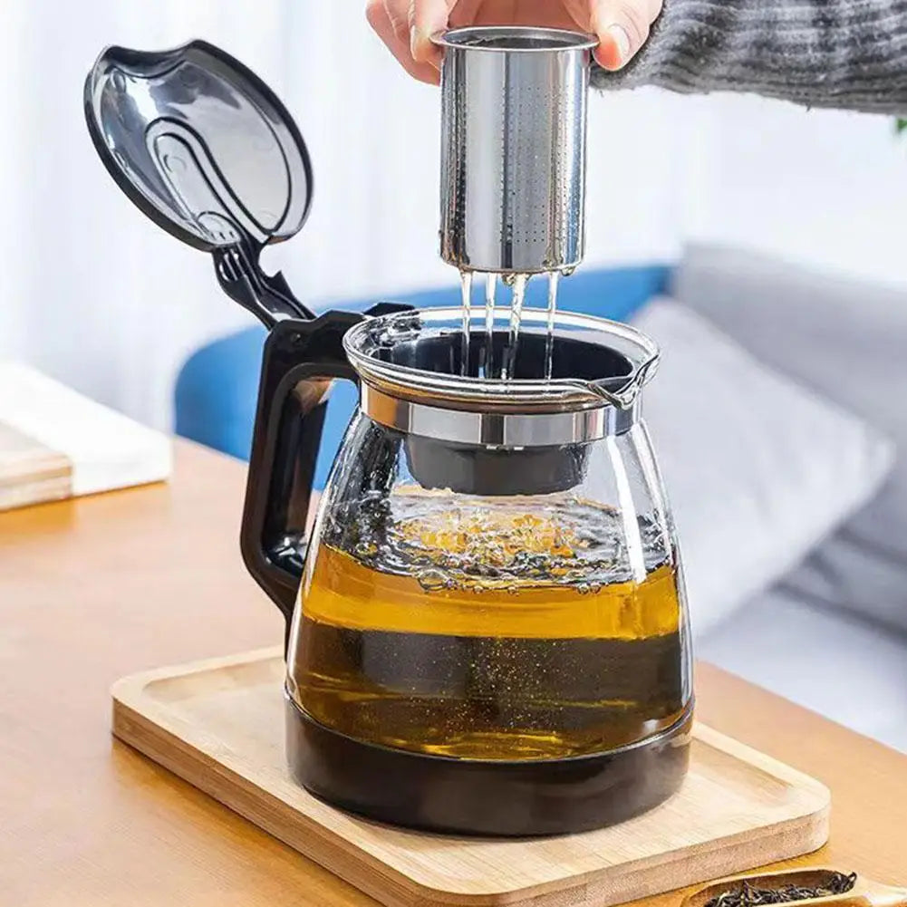 1/2L Glass Teapot Heat Resistant Glass Teapot Puer Kettle Chinese Kung Fu Teawear Clear Large Capacity Kettle with Filter Basket