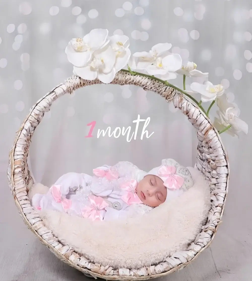 Dollbling Newborn Set Baby's Sets Rhinestone Crown 0-3 Months Hat+Bodysuits+Gloves+Shoes 4 Parts Boy Girl Jumpsuit Clothing
