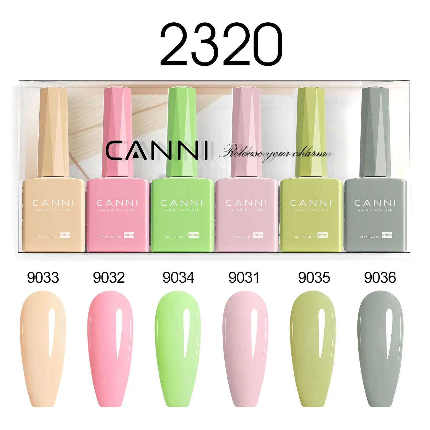 6pcs/kit CANNI HEMA TPO FREE Nail Gel Polish Set Gorgeous Color Semi Permanent Soak off UV LED Gel Nail Varnish Christmas Gift