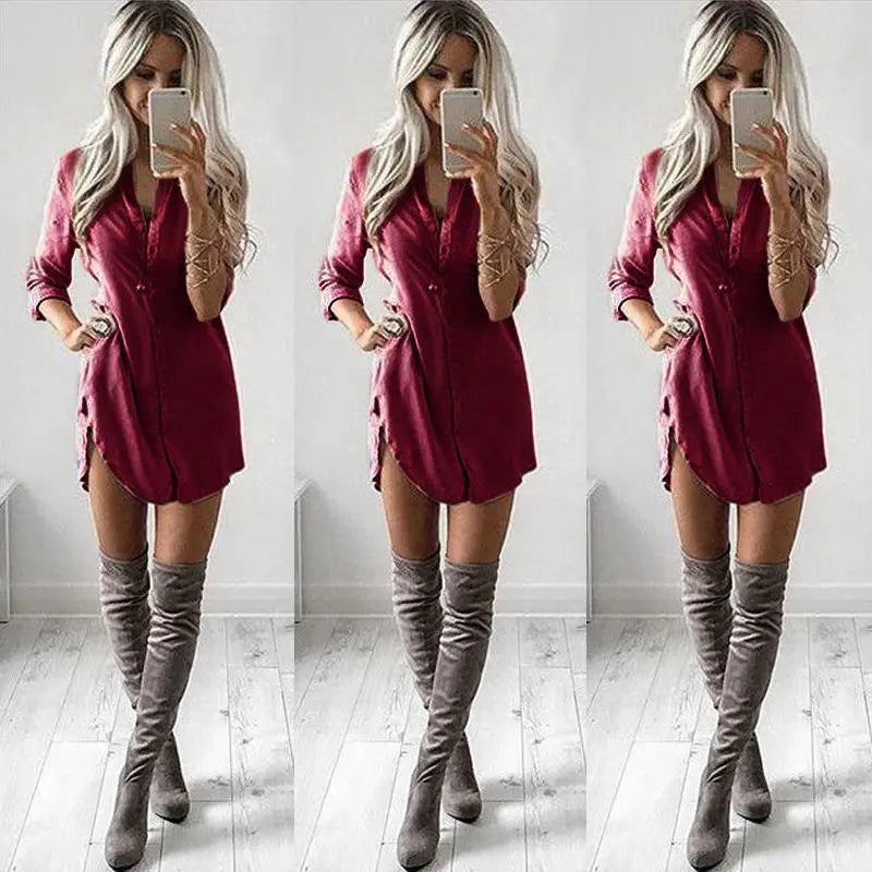 Ladies Casual Long Sve T-irt Cardigan Summer Street Sle Pure Color Slim Fit irt with Stand Collar And Splice Detail