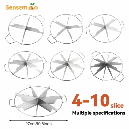 Cake Cutter Slicer Stainless Steel Pastry Portion Marker Pizza Pie Divider Even 4-10 Slices Cake Portioner Baking Tools Kitchen