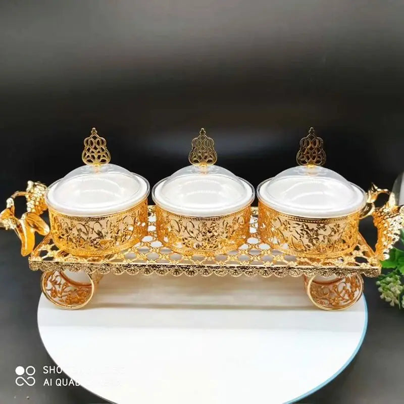 GP18 King car fruit metal plate, 6 in 1, portable, stylish, iron, dried fruit, aperitif, fruit, aperitif plate and tray