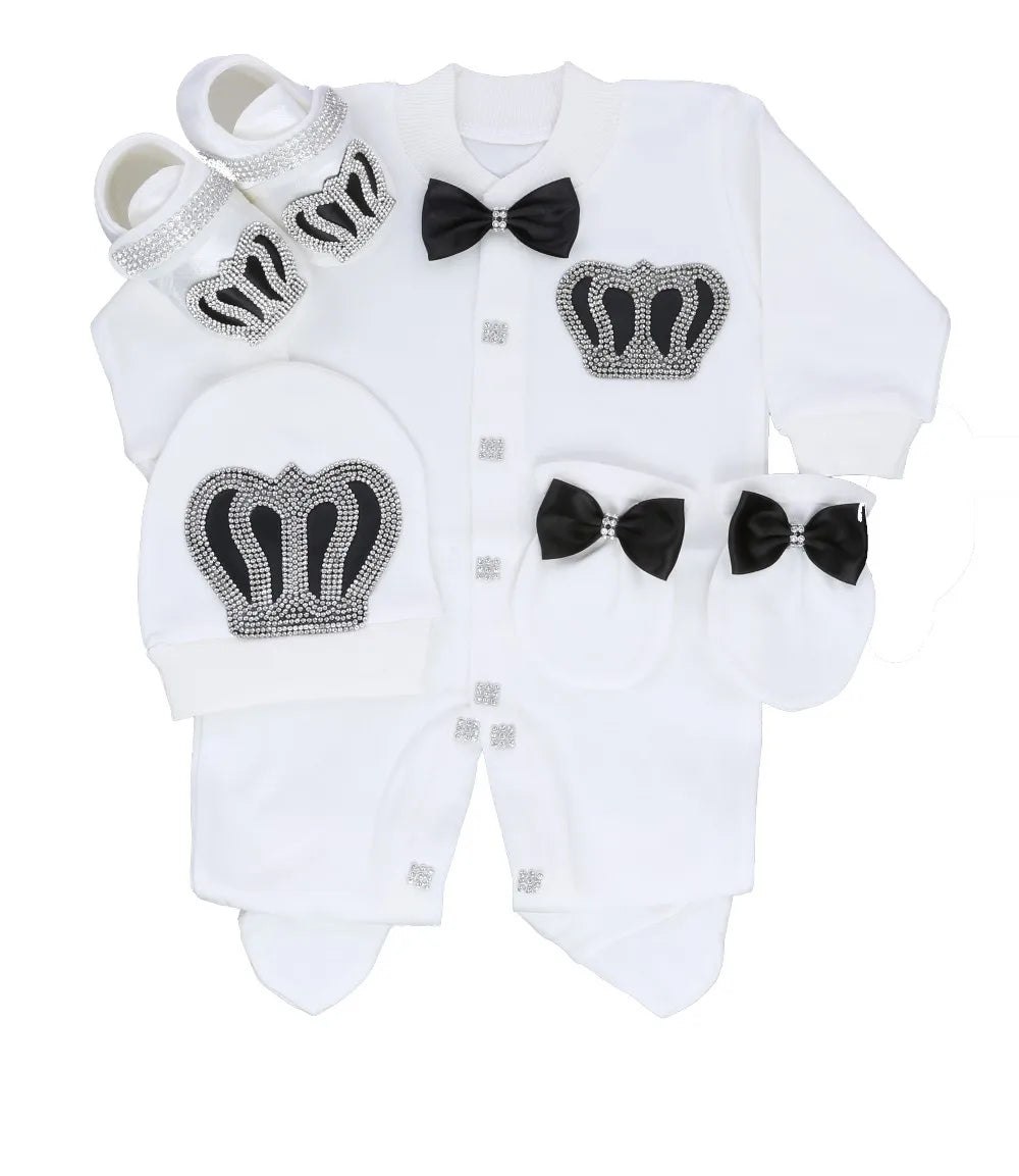 Dollbling Boy Baby Set Clothing Personalized Outfit Custom Baby Clothes Spring Angle Wing Lace Embroidery 4Pcs Layette