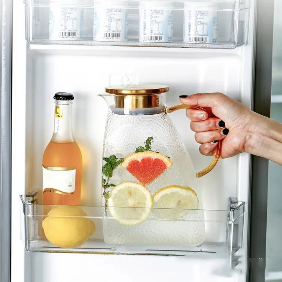Household Large Capacity Jarra Transparent Glass Handle Heat-resistant Water Jug Teapot Water Bottle 1500ml 1800ml Glass Pitch