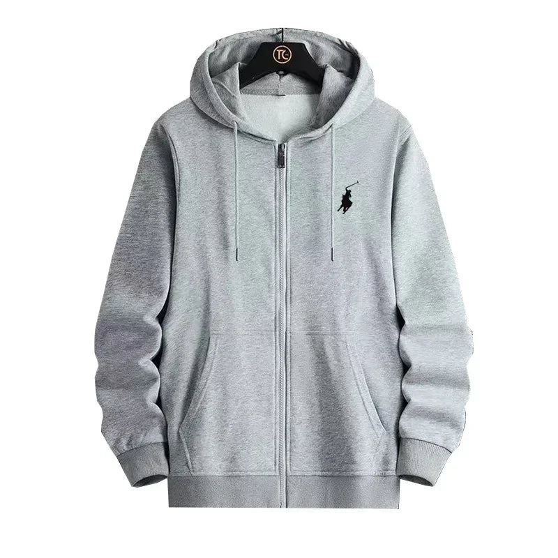 Zipper sportswear men's autumn and winter hoodie set long sleeved hoodie jacket