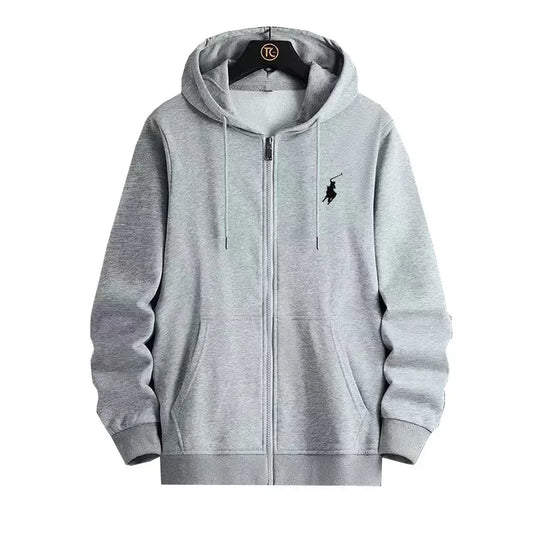 Zipper sportswear men's autumn and winter hoodie set long sleeved hoodie jacket