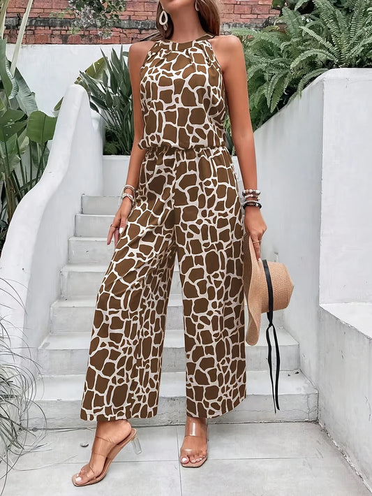 Plus Size 1XL-5XL Fashion Women's Printed Elegant Two-piece Set Vest &Pants Ladies Casual ComfortableTwo-pieces Sets