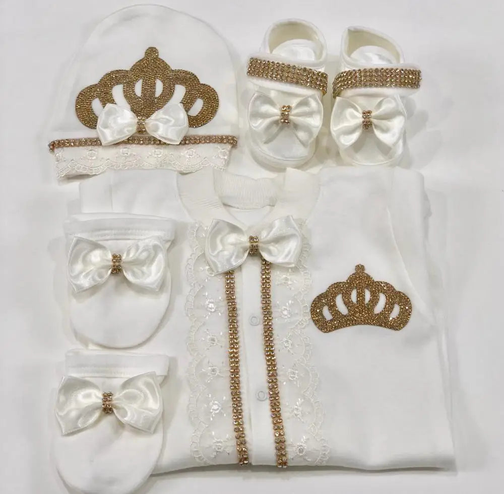 Dollbling Boy Baby Set Clothing Personalized Outfit Custom Baby Clothes Spring Angle Wing Lace Embroidery 4Pcs Layette