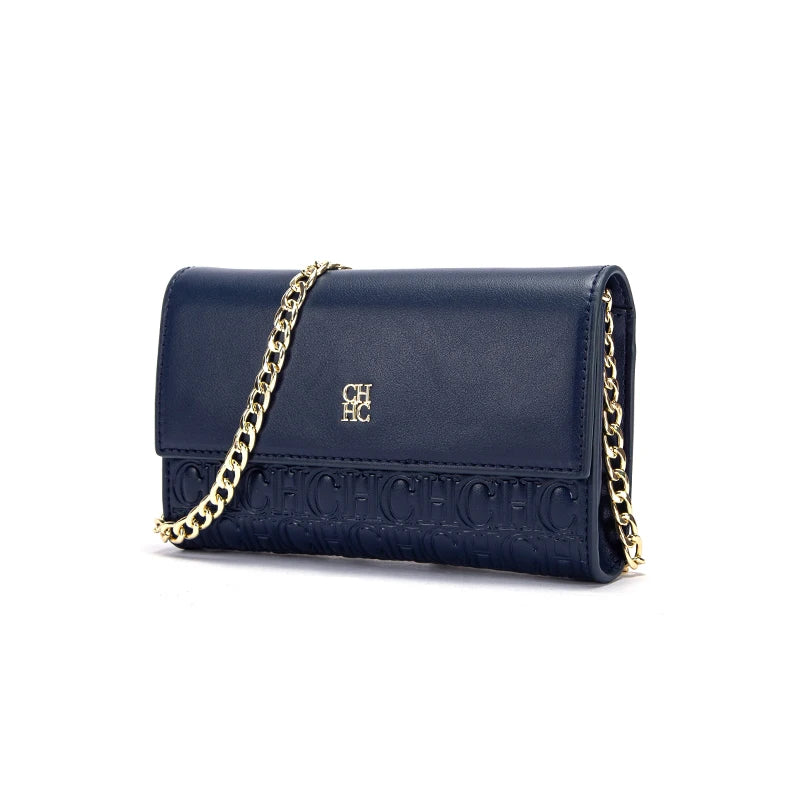 CHCH Women's Shoulder Bag New Magnetic Flip Chain Bag Brown Small Square Bag Wallet