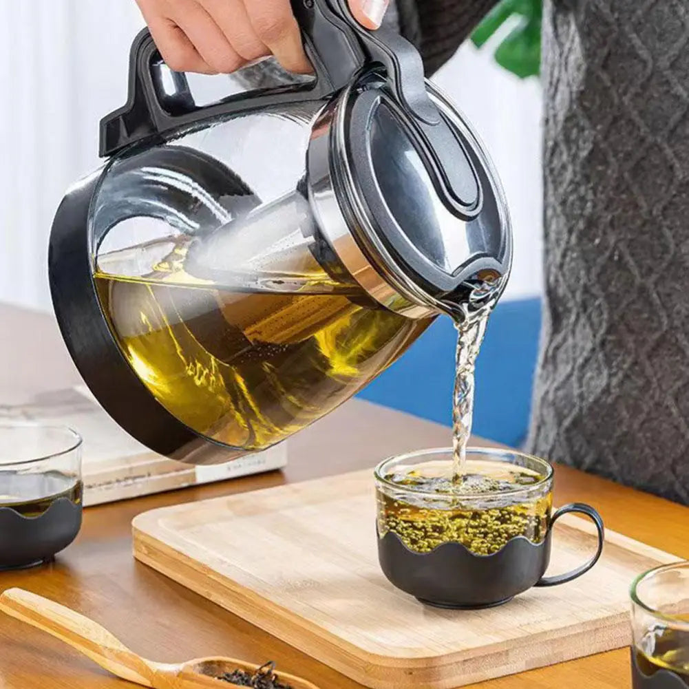 1/2L Glass Teapot Heat Resistant Glass Teapot Puer Kettle Chinese Kung Fu Teawear Clear Large Capacity Kettle with Filter Basket