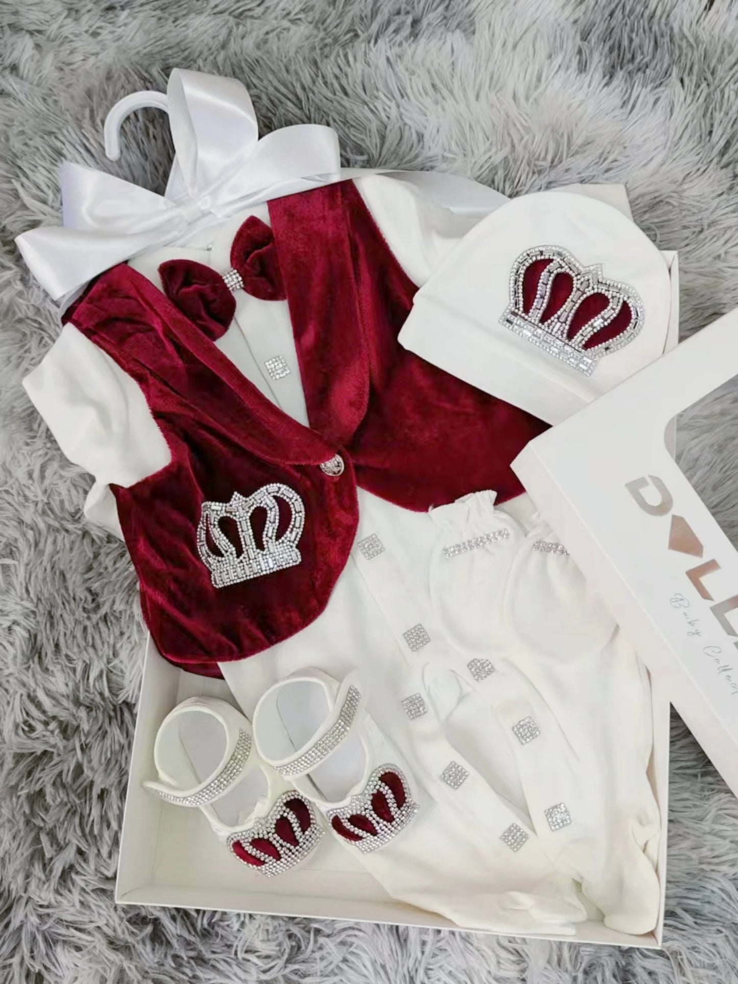 Baby Boy Formal Wedding Suit Toddler 0-1y Outfit Kids Vest Blazer Gentleman Clothes Long Sleeve Layette Outfit